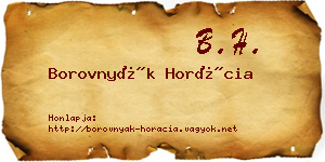 Borovnyák Horácia névjegykártya